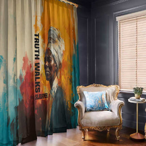 Sojourner Truth Window Curtain Truth Walks - Bold Portrait and Empowerment Design - African Pride
