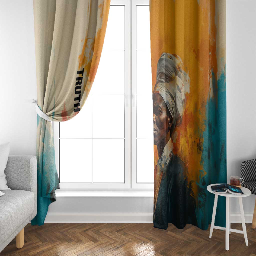 Sojourner Truth Window Curtain Truth Walks - Bold Portrait and Empowerment Design - African Pride