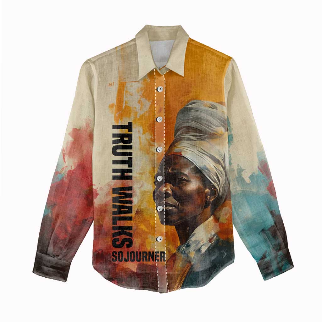 Sojourner Truth Women Casual Shirt Truth Walks - Bold Portrait and Empowerment Design - African Pride