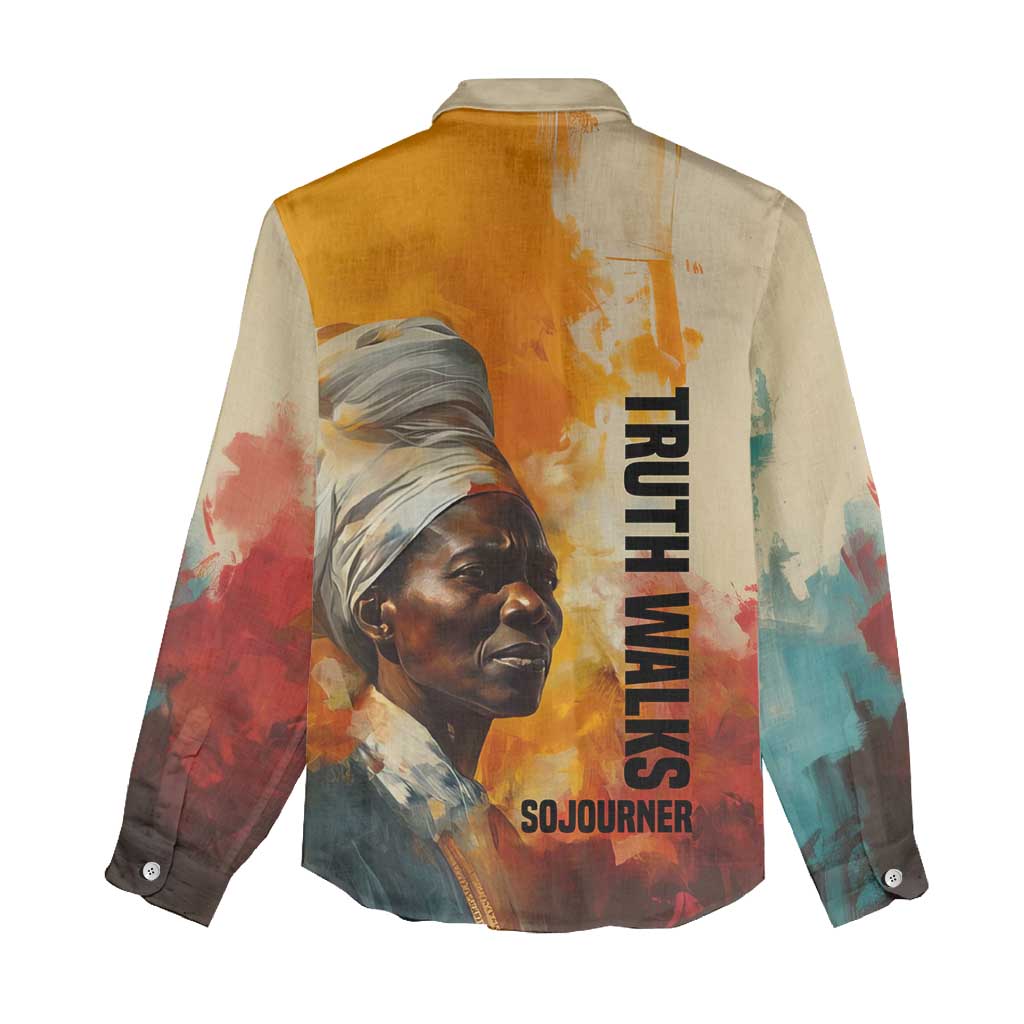 Sojourner Truth Women Casual Shirt Truth Walks - Bold Portrait and Empowerment Design - African Pride