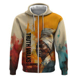 Sojourner Truth Zip Hoodie Truth Walks - Bold Portrait and Empowerment Design - African Pride