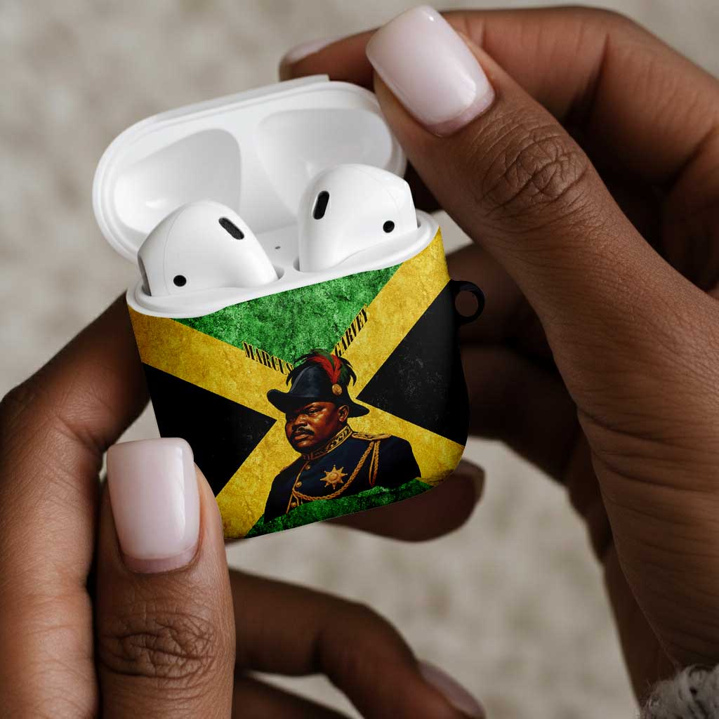 Marcus Garvey AirPods Case Jamaican Flag Theme African Fist Civil Rights Symbol Pan African Tribute Design - African Pride