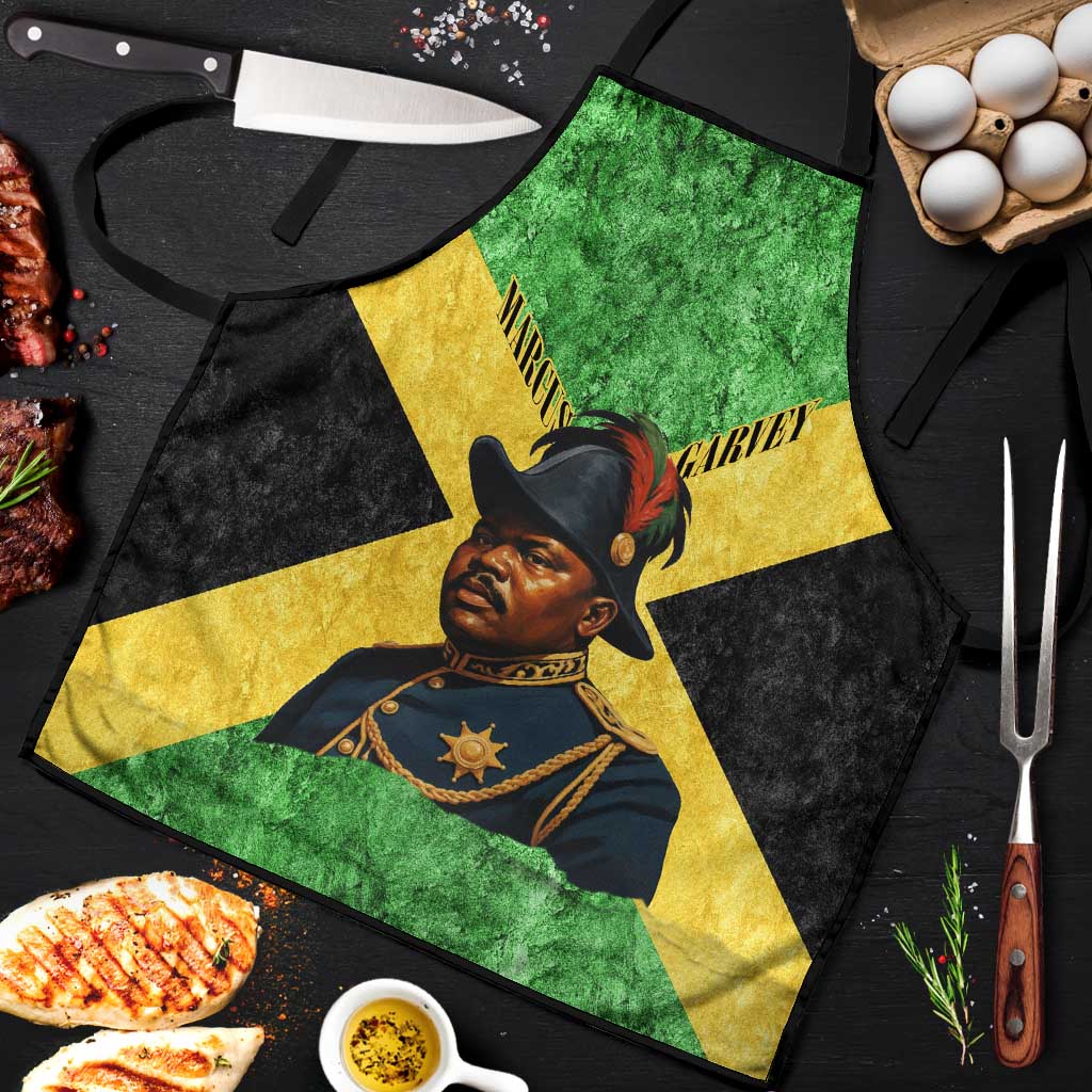 Marcus Garvey Apron Jamaican Flag Theme African Fist Civil Rights Symbol Pan African Tribute Design - African Pride