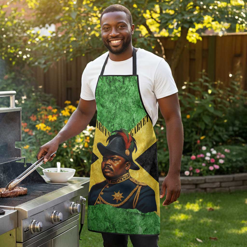 Marcus Garvey Apron Jamaican Flag Theme African Fist Civil Rights Symbol Pan African Tribute Design - African Pride