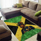 Marcus Garvey Area Rug Jamaican Flag Theme African Fist Civil Rights Symbol Pan African Tribute Design - African Pride