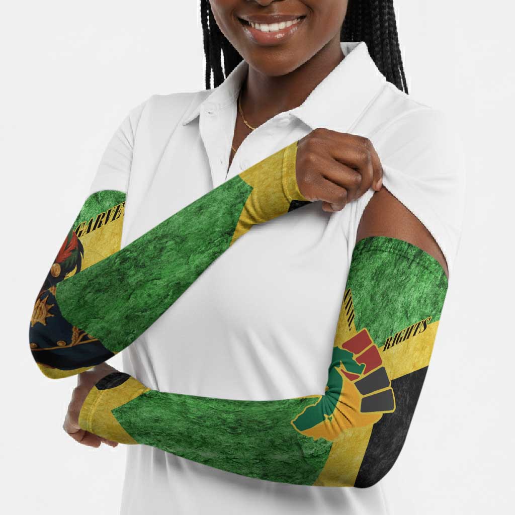 Marcus Garvey Arm Sleeves Jamaican Flag Theme African Fist Civil Rights Symbol Pan African Tribute Design - African Pride