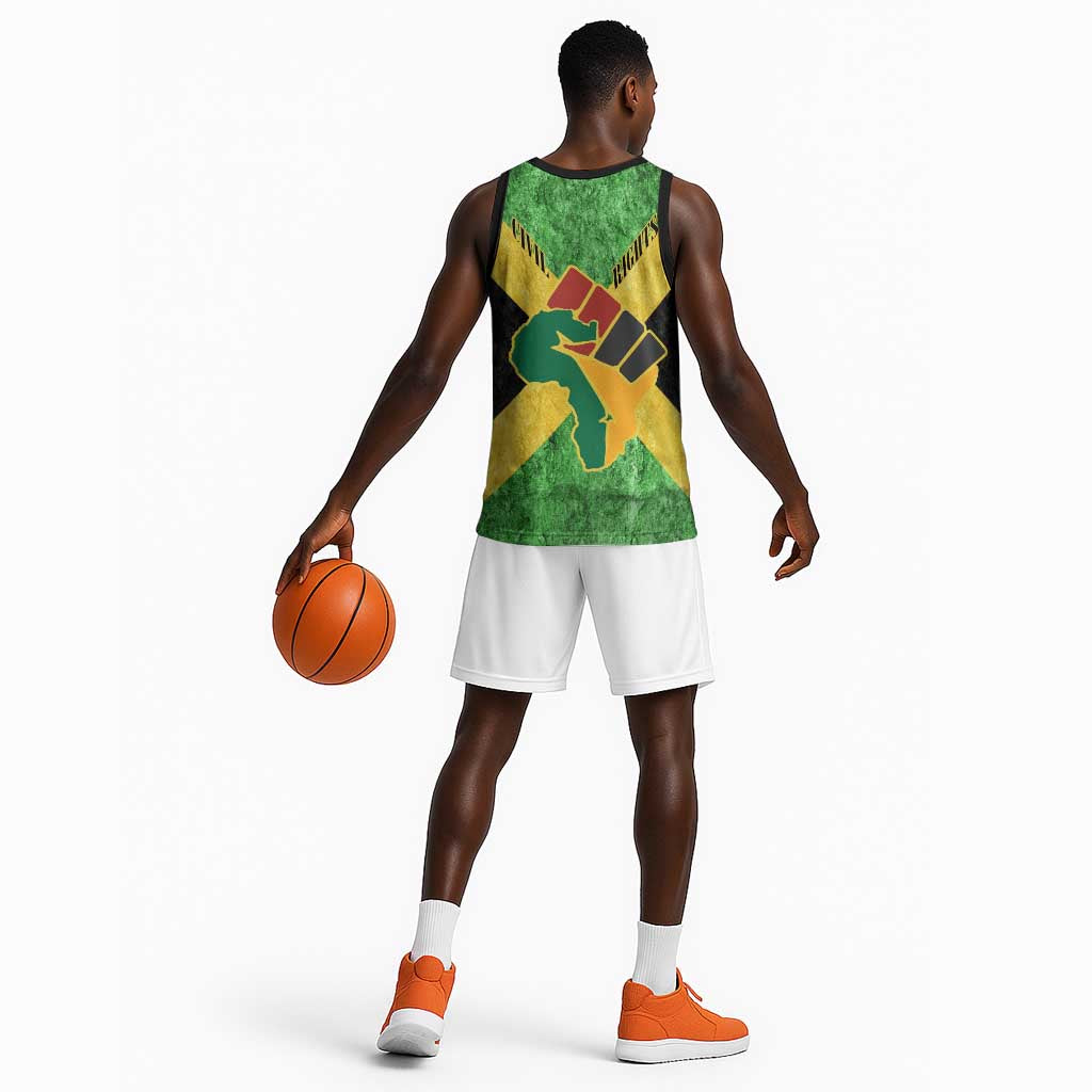 Marcus Garvey Basketball Jersey Jamaican Flag Theme African Fist Civil Rights Symbol Pan African Tribute Design - African Pride