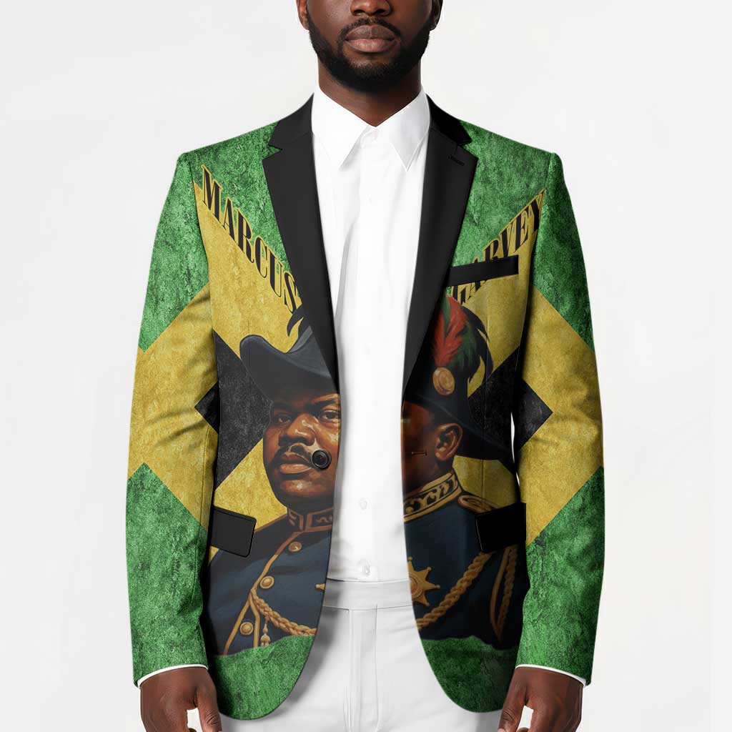 Marcus Garvey Blazer Jamaican Flag Theme African Fist Civil Rights Symbol Pan African Tribute Design - African Pride