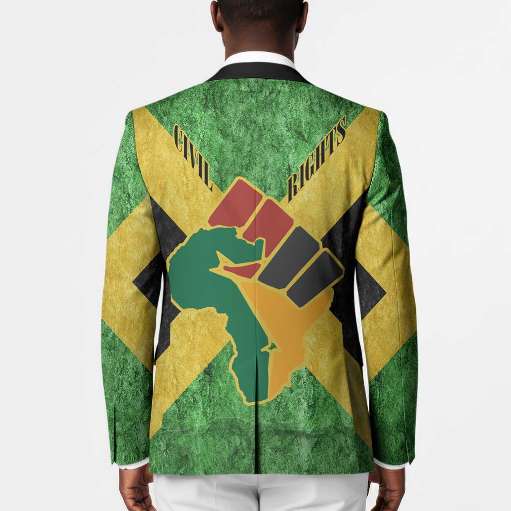 Marcus Garvey Blazer Jamaican Flag Theme African Fist Civil Rights Symbol Pan African Tribute Design - African Pride