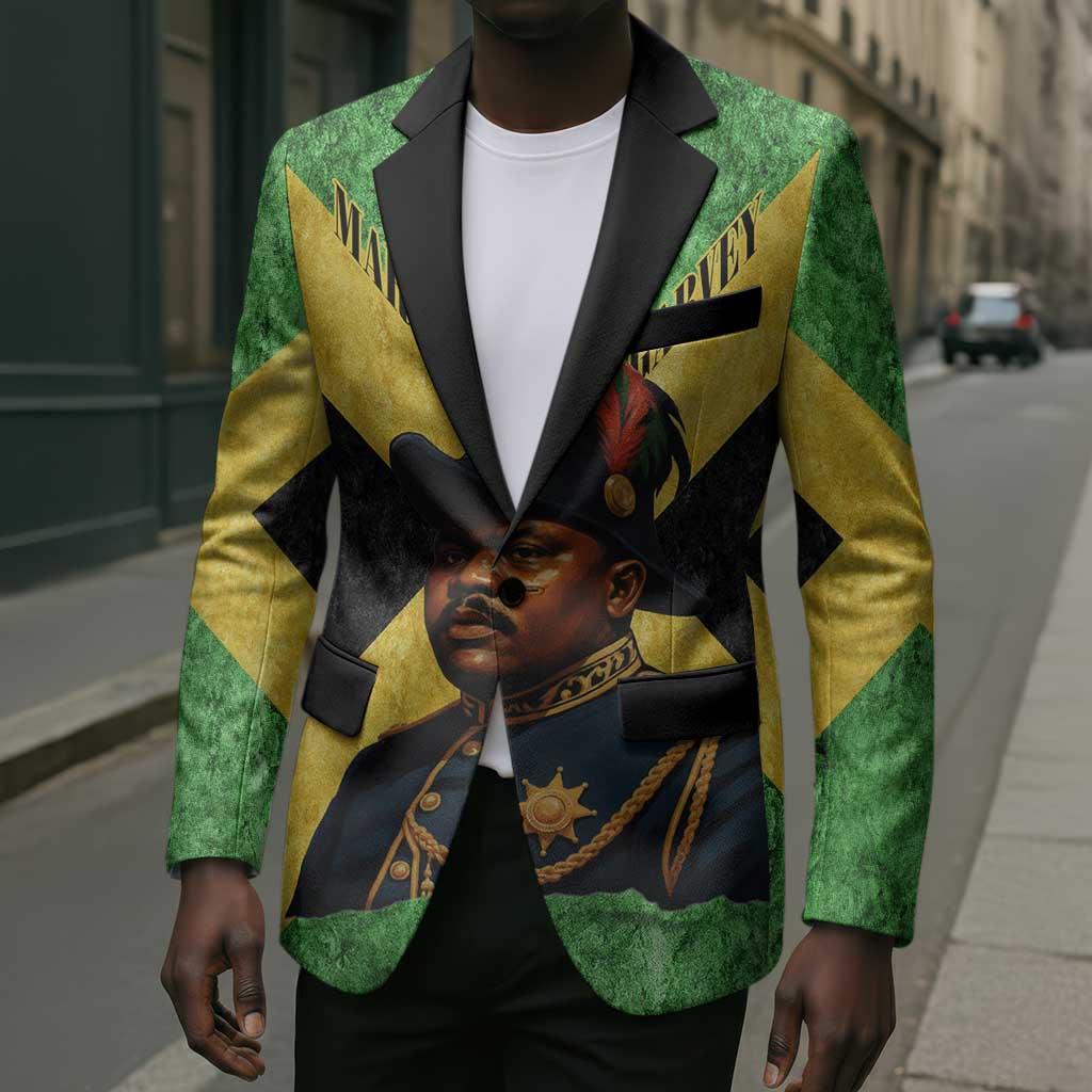 Marcus Garvey Blazer Jamaican Flag Theme African Fist Civil Rights Symbol Pan African Tribute Design - African Pride