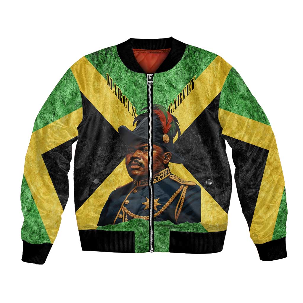 Marcus Garvey Bomber Jacket Jamaican Flag Theme African Fist Civil Rights Symbol Pan African Tribute Design - African Pride