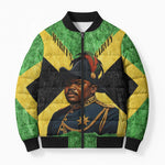 Marcus Garvey Bomber Puffer Jacket Jamaican Flag Theme African Fist Civil Rights Symbol Pan African Tribute Design - African Pride