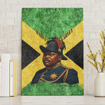 Marcus Garvey Canvas Wall Art Jamaican Flag Theme African Fist Civil Rights Symbol Pan African Tribute Design - African Pride