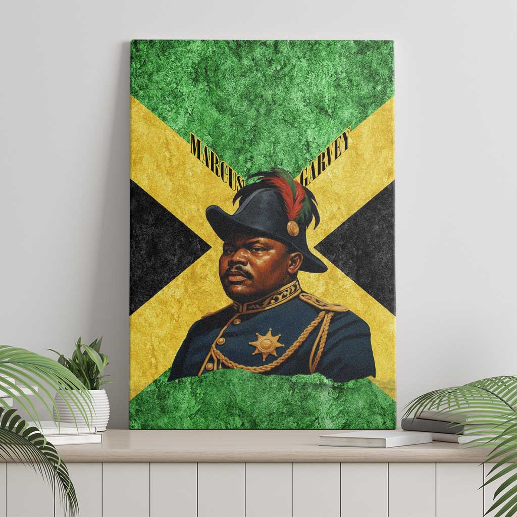 Marcus Garvey Canvas Wall Art Jamaican Flag Theme African Fist Civil Rights Symbol Pan African Tribute Design - African Pride