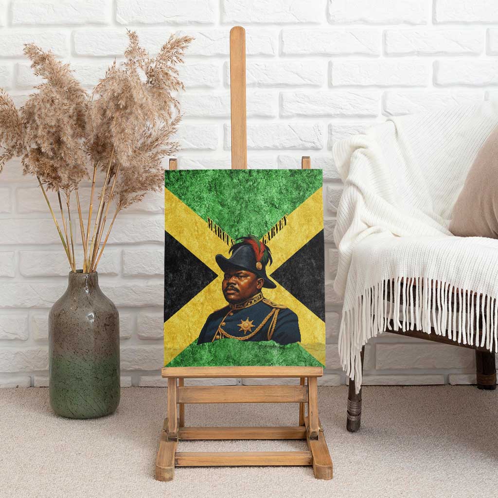 Marcus Garvey Canvas Wall Art Jamaican Flag Theme African Fist Civil Rights Symbol Pan African Tribute Design - African Pride