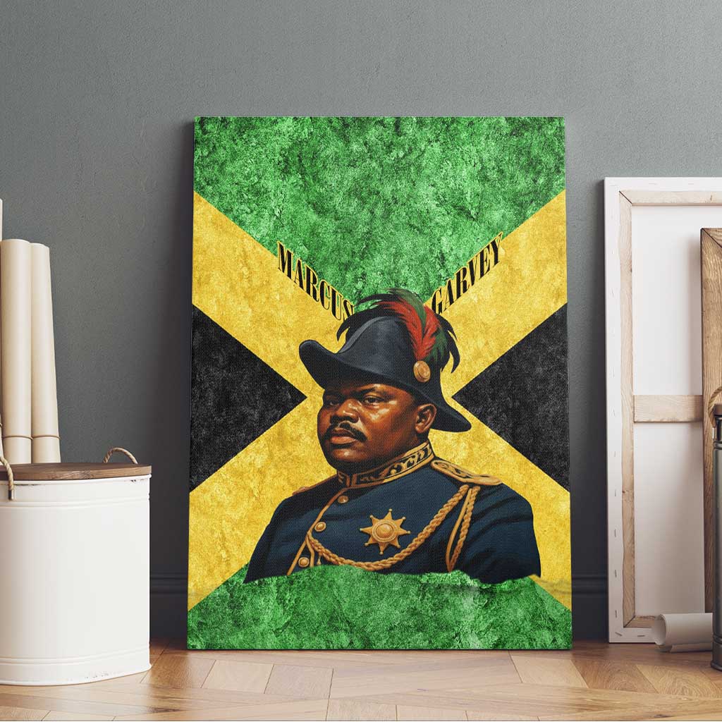 Marcus Garvey Canvas Wall Art Jamaican Flag Theme African Fist Civil Rights Symbol Pan African Tribute Design - African Pride