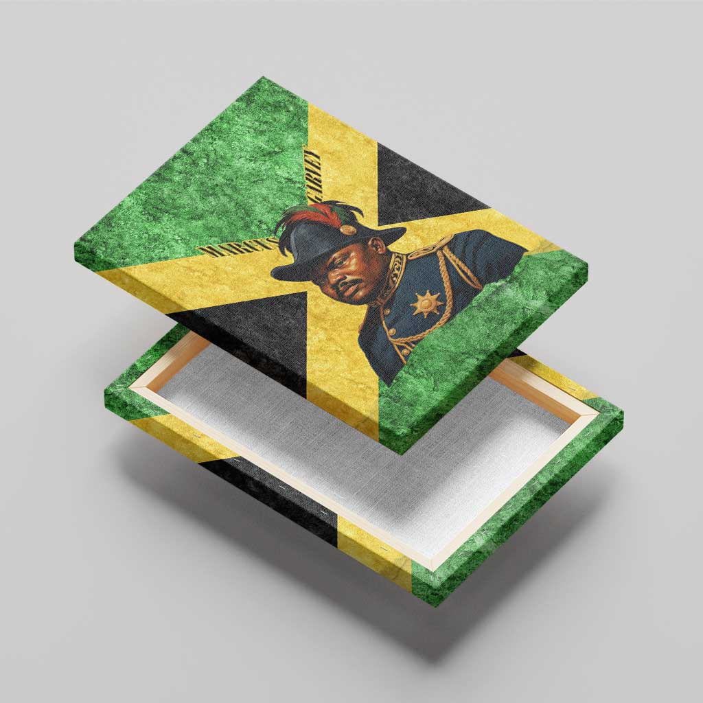 Marcus Garvey Canvas Wall Art Jamaican Flag Theme African Fist Civil Rights Symbol Pan African Tribute Design - African Pride