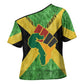 Marcus Garvey Cross Shoulder Shirt Jamaican Flag Theme African Fist Civil Rights Symbol Pan African Tribute Design - African Pride