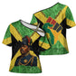 Marcus Garvey Cross Shoulder Shirt Jamaican Flag Theme African Fist Civil Rights Symbol Pan African Tribute Design - African Pride