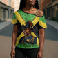 Marcus Garvey Cross Shoulder Shirt Jamaican Flag Theme African Fist Civil Rights Symbol Pan African Tribute Design - African Pride