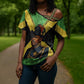 Marcus Garvey Cross Shoulder Shirt Jamaican Flag Theme African Fist Civil Rights Symbol Pan African Tribute Design - African Pride