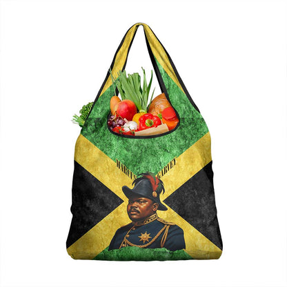 Marcus Garvey Grocery Bag Jamaican Flag Theme African Fist Civil Rights Symbol Pan African Tribute Design - African Pride