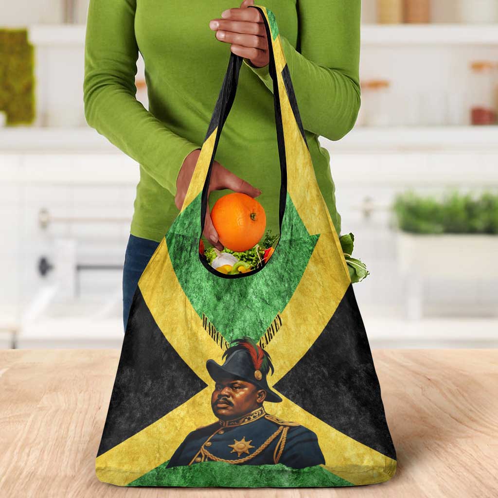 Marcus Garvey Grocery Bag Jamaican Flag Theme African Fist Civil Rights Symbol Pan African Tribute Design - African Pride