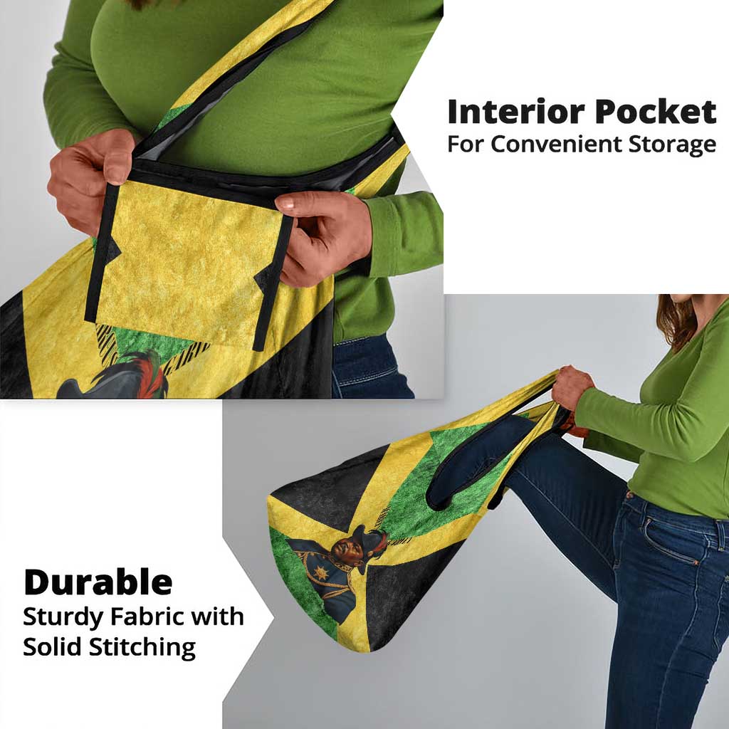 Marcus Garvey Grocery Bag Jamaican Flag Theme African Fist Civil Rights Symbol Pan African Tribute Design - African Pride