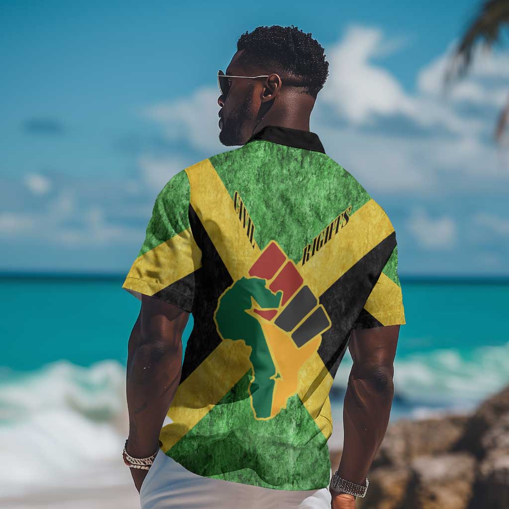 Marcus Garvey Hawaiian Shirt Jamaican Flag Theme African Fist Civil Rights Symbol Pan African Tribute Design TS04