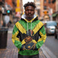 Marcus Garvey Hoodie Jamaican Flag Theme African Fist Civil Rights Symbol Pan African Tribute Design - African Pride