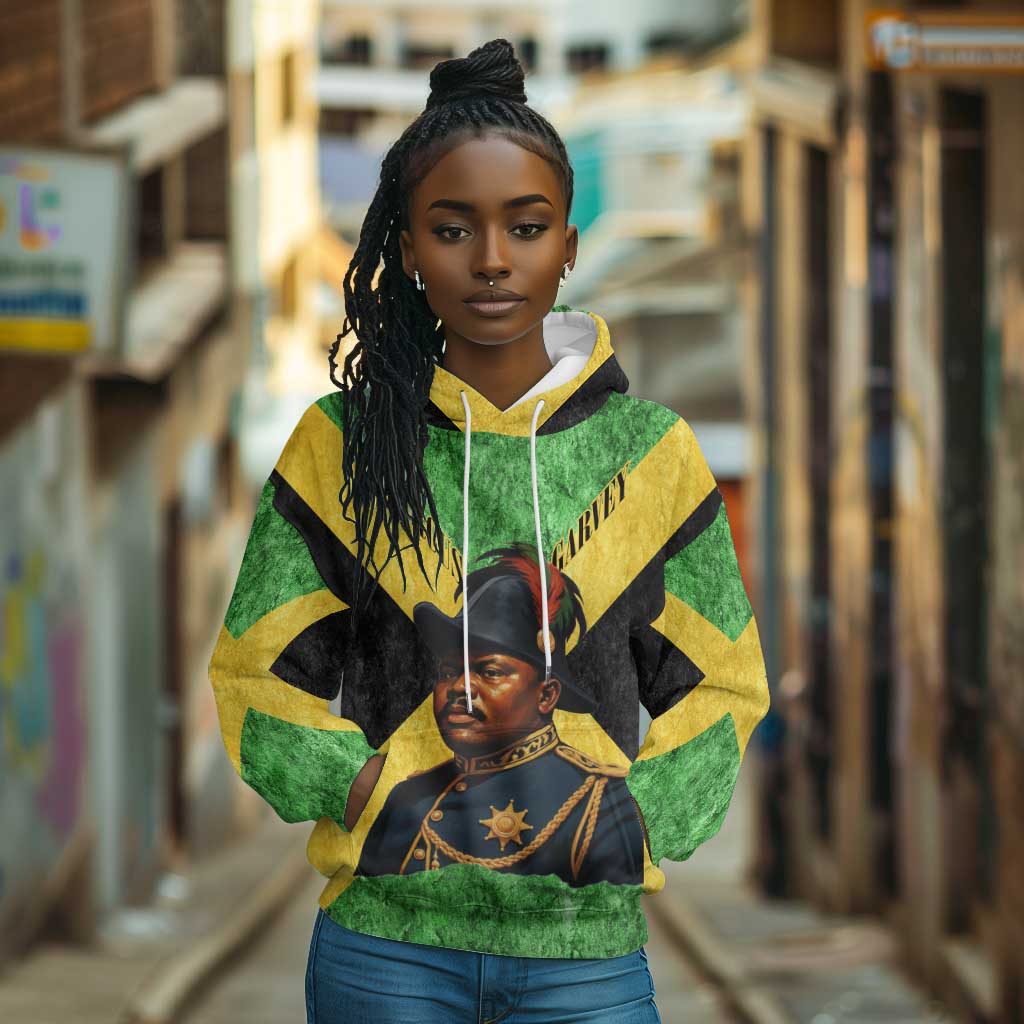Marcus Garvey Hoodie Jamaican Flag Theme African Fist Civil Rights Symbol Pan African Tribute Design - African Pride
