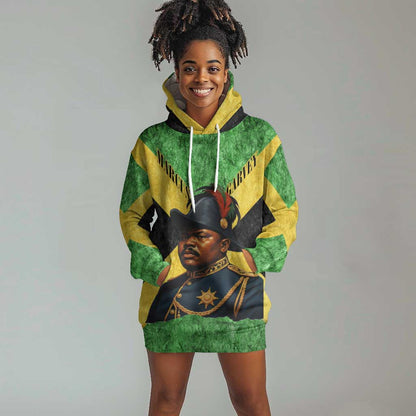 Marcus Garvey Hoodie Dress Jamaican Flag Theme African Fist Civil Rights Symbol Pan African Tribute Design - African Pride