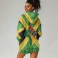 Marcus Garvey Hoodie Dress Jamaican Flag Theme African Fist Civil Rights Symbol Pan African Tribute Design - African Pride