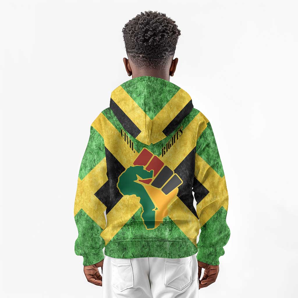 Marcus Garvey Kid Hoodie Jamaican Flag Theme African Fist Civil Rights Symbol Pan African Tribute Design - African Pride