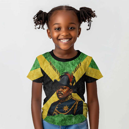 Marcus Garvey Kid T shirt Jamaican Flag Theme African Fist Civil Rights Symbol Pan African Tribute Design TS04