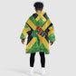 Marcus Garvey Kid Wearable Blanket Hoodie Jamaican Flag Theme African Fist Civil Rights Symbol Pan African Tribute Design - African Pride