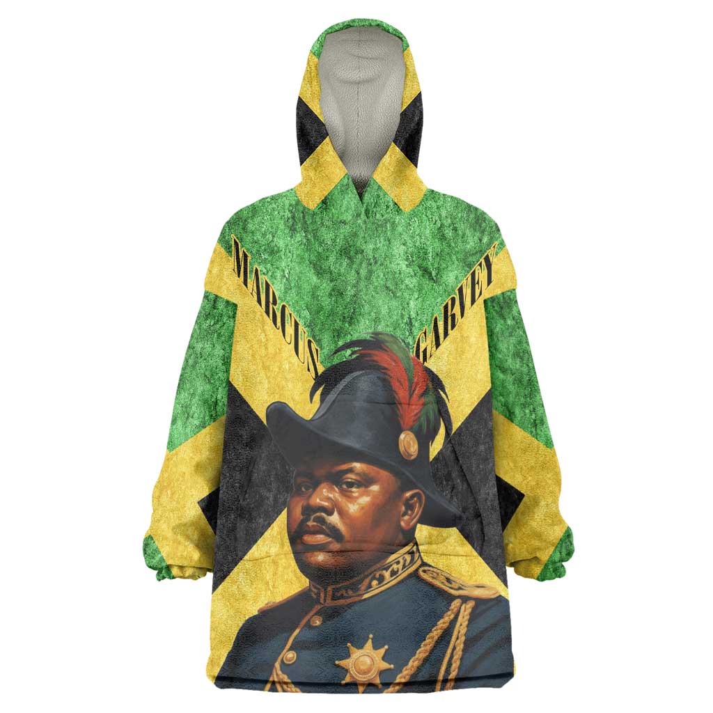 Marcus Garvey Kid Wearable Blanket Hoodie Jamaican Flag Theme African Fist Civil Rights Symbol Pan African Tribute Design - African Pride