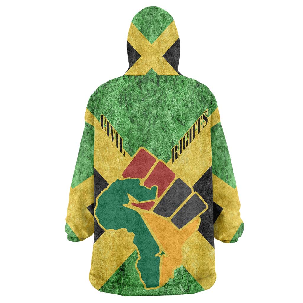 Marcus Garvey Kid Wearable Blanket Hoodie Jamaican Flag Theme African Fist Civil Rights Symbol Pan African Tribute Design - African Pride