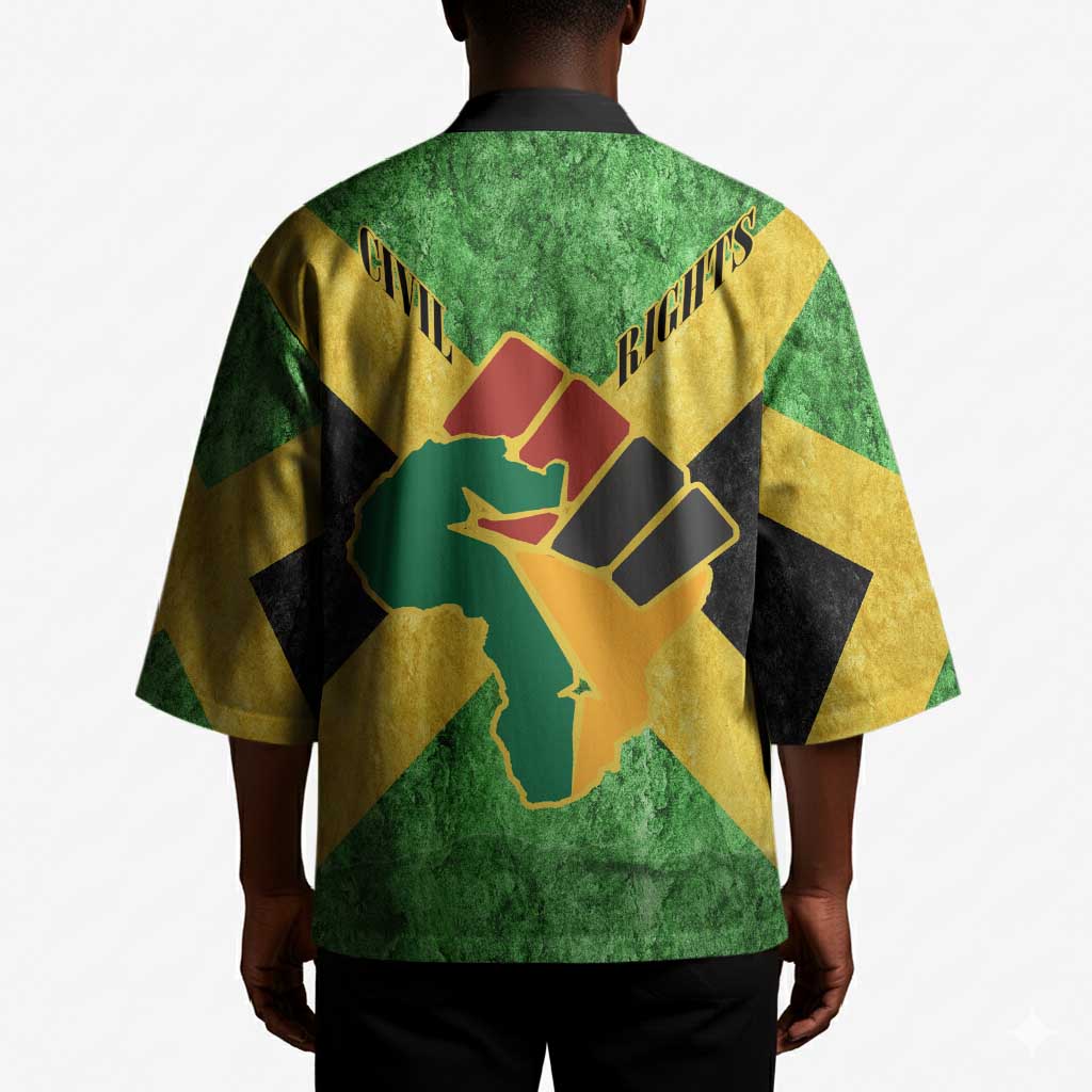 Marcus Garvey Kimono Jamaican Flag Theme African Fist Civil Rights Symbol Pan African Tribute Design - African Pride