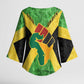 Marcus Garvey Kimono Sleeve Blouse Jamaican Flag Theme African Fist Civil Rights Symbol Pan African Tribute Design - African Pride