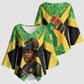 Marcus Garvey Kimono Sleeve Blouse Jamaican Flag Theme African Fist Civil Rights Symbol Pan African Tribute Design - African Pride