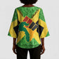 Marcus Garvey Kimono Sleeve Blouse Jamaican Flag Theme African Fist Civil Rights Symbol Pan African Tribute Design - African Pride
