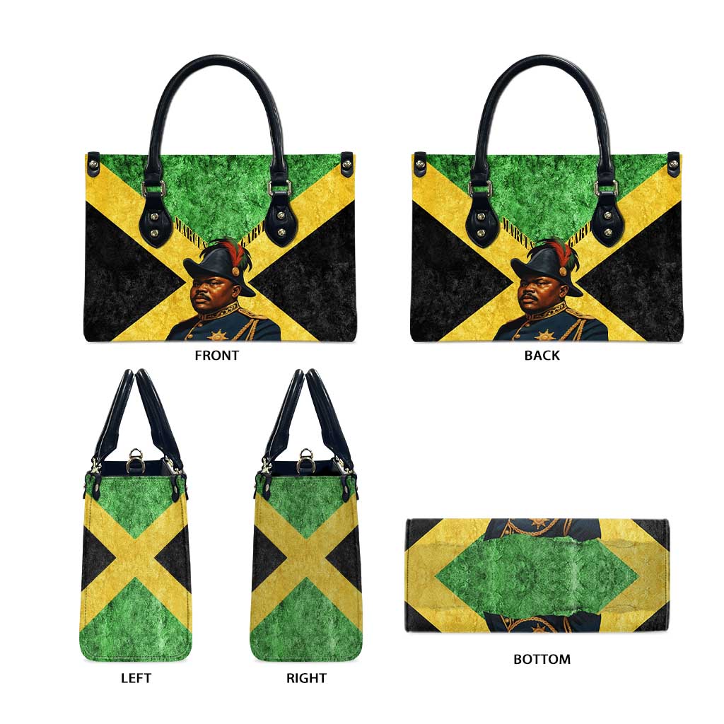 Marcus Garvey Leather Bag Jamaican Flag Theme African Fist Civil Rights Symbol Pan African Tribute Design - African Pride