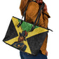 Marcus Garvey Leather Tote Bag Jamaican Flag Theme African Fist Civil Rights Symbol Pan African Tribute Design - African Pride