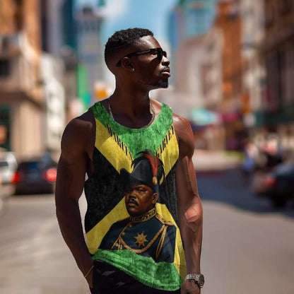 Marcus Garvey Men Tank Top Jamaican Flag Theme African Fist Civil Rights Symbol Pan African Tribute Design - African Pride