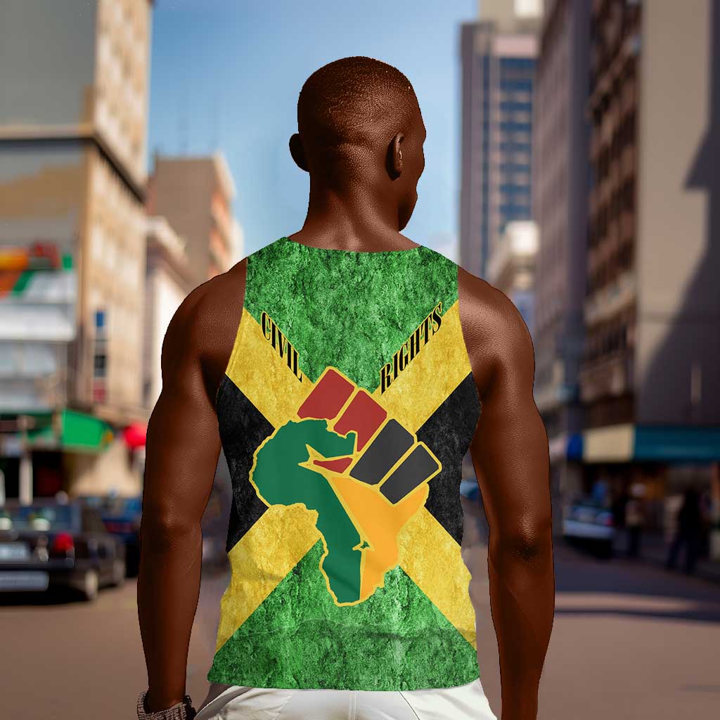 Marcus Garvey Men Tank Top Jamaican Flag Theme African Fist Civil Rights Symbol Pan African Tribute Design - African Pride