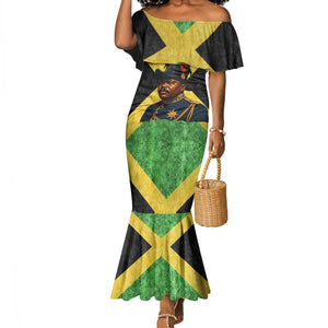 Marcus Garvey Mermaid Dress Jamaican Flag Theme African Fist Civil Rights Symbol Pan African Tribute Design - African Pride