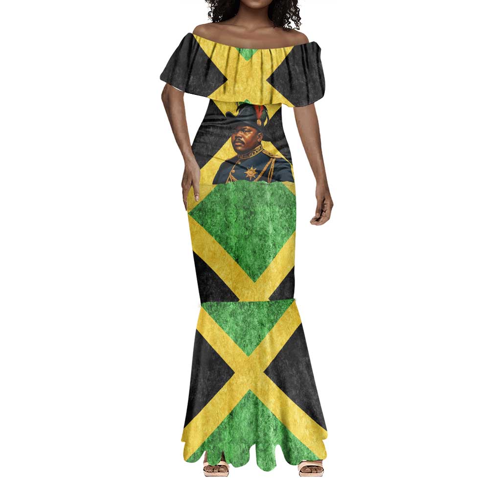 Marcus Garvey Mermaid Dress Jamaican Flag Theme African Fist Civil Rights Symbol Pan African Tribute Design - African Pride