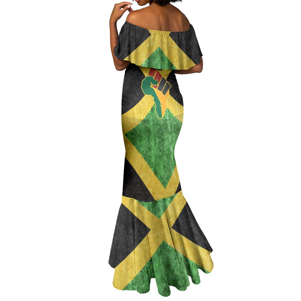 Marcus Garvey Mermaid Dress Jamaican Flag Theme African Fist Civil Rights Symbol Pan African Tribute Design - African Pride