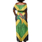 Marcus Garvey Off Shoulder Maxi Dress Jamaican Flag Theme African Fist Civil Rights Symbol Pan African Tribute Design - African Pride